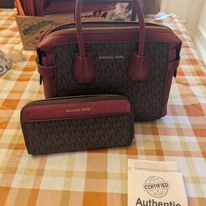 Michael Kors Burgundy and Brown Signature Set